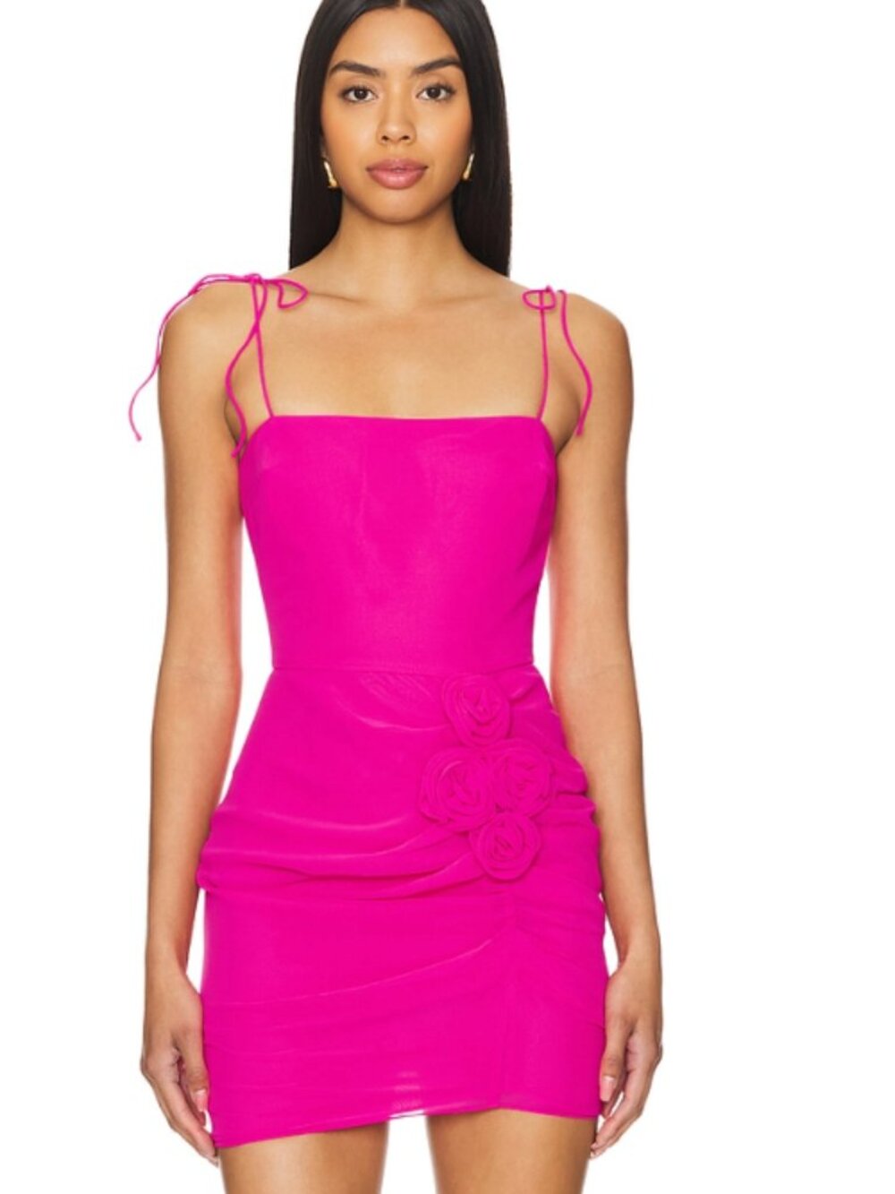 NWT AMANDA UPRICHARD Holly Dress XS Pink Rosette Mini